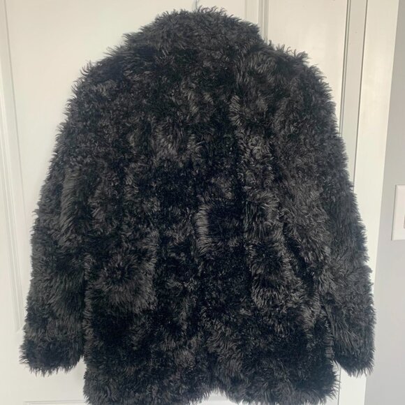 SOLD - Black Faux  Fur Jacket - Picture 2 of 4